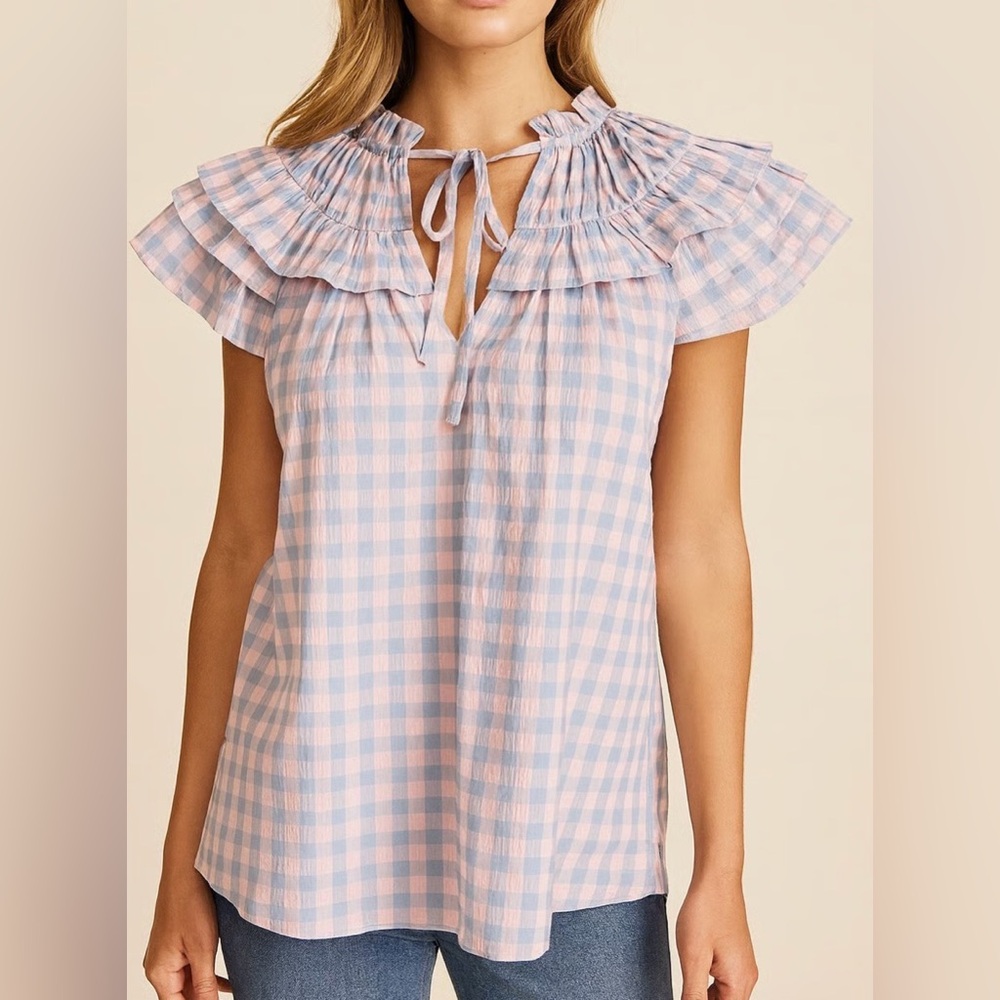Buddy Love Pink and Blue Gingham Blouse